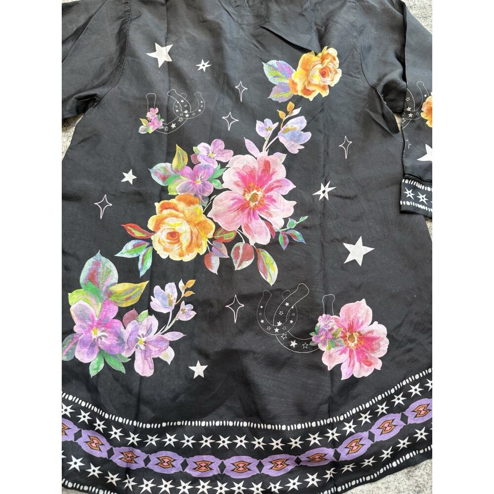 Johnny Was Jade Kimono Silk Jacket Kasumi Black Multicolor Reversible Sz S $550 - Picture 7 of 12